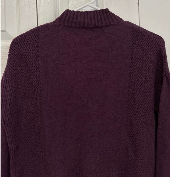 Badgely Mischka Purple Jewel Tone Mock Neck Viscose Blend Sweater XS - Picture 5 of 8